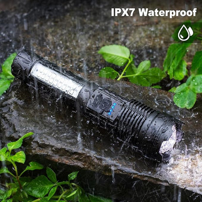 Rechargeable Flashlights 990,000 High Lumen - 2 Pack, Super Bright LED Flash Light with 7 Modes, 5000 mAh High Capacity ΒATTERIES - 12 Hour Runtime, IPX7 Waterproof Flashlight For Outdoor Camping