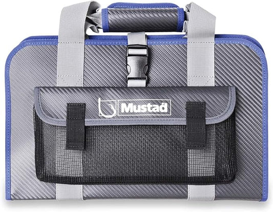 Mustad Jig Bag, Water-Resistant 500-Denier Tarpaulin, Velcro Strap Closure, Practical Outer Mesh Pocket
