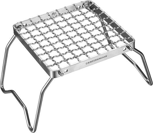 CAMPINGMOON Portable Folding Camping Campfire Grill over Fire Split Stoves 304 Stainless Steel (ZJP 1011)