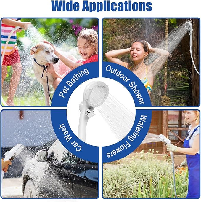 Portable Shower Camping Shower Outdoor Camp Shower Pump, Electric Rechargeable Portable Camping Shower, Powered by Rechargeable Battery for Camping, Hiking, Traveling