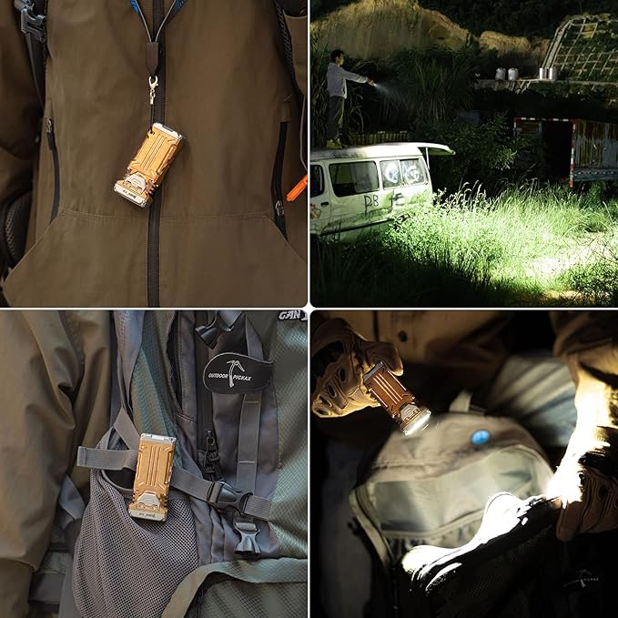 WUBEN X2 1,800 High Lumens Outdoor Pocket Flashlight 90+ High CRI, 175° Floodlighting Mini Rechargeable Flashlight for EDC, Camping, Night Walk, Emergency with 6 Light Modes(Copper)