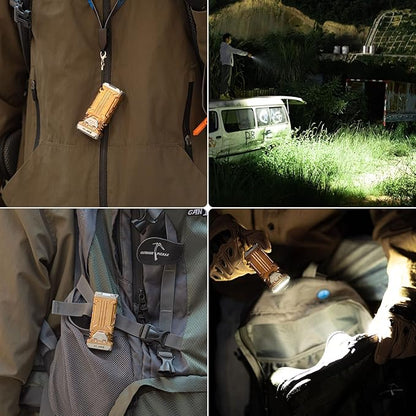 WUBEN X2 1,800 High Lumens Outdoor Pocket Flashlight 90+ High CRI, 175° Floodlighting Mini Rechargeable Flashlight for EDC, Camping, Night Walk, Emergency with 6 Light Modes(Copper)