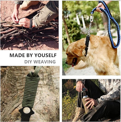 Paracord,Paracord 550 Combo Crafting Kits with 5 Types Buckles,20 Feet Each Paracord Rope (Light Rainbow Set 200feet) (D-Set)