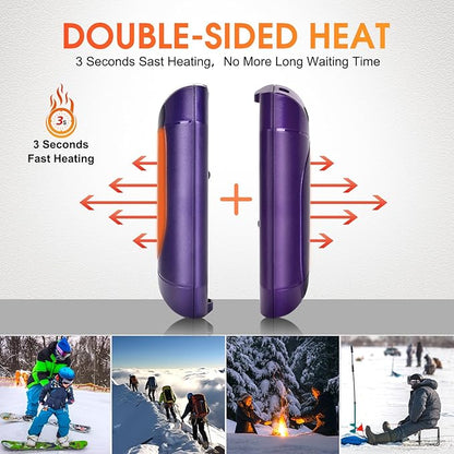 2 Pcs Mini Hand Warmer Rechargeable, 2000mAh*2 Portable Hand Warmer Reusable, 3 Levels Temperature Adjustable 2 in 1 Hand Warmer, Outdoor Indoor Warm Gift for Men Women Children