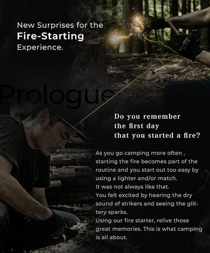 Hexa Fire Starter - Hexagon Ferro Rod with 6 Wide Striking Surfaces - 1/2" Thick Fire Steel - 20,000+ Strikes - Survival Igniter with Leather Neck Lanyard & Big Striker