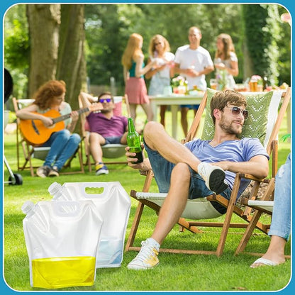 20 Pcs Collapsible Water Container Bag 2.6 Gallon Ice Bath Bags Foldable Water Bag Cold Plunge Accessories Emergency Water Pouches for Camping, Hiking, Emergency, Freezable, Athletes