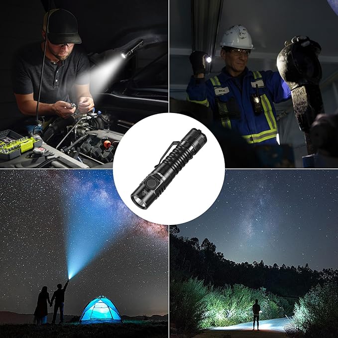 Wurkkos FC11C Led Flashlight Rechargeable High Lumen 1200, Small Powerful Flashlight USB C, Super Bright EDC Flashlight IP67 Waterproof, 155Meters Beam Distance, 90 High CRI Flashlight(5000K)