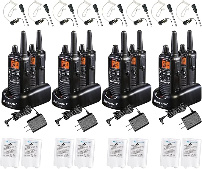 Midland LXT600BBX4 FRS Business Bundle Black 8 Pack with headsets