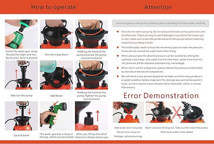 CLICIC 4.2 Gallon Pressure Sprayer with 7 Spray Modes, Camping Shower with Removable Hose and Shower Head for Camping Outdoor Traveling Hiking and Pet Bath