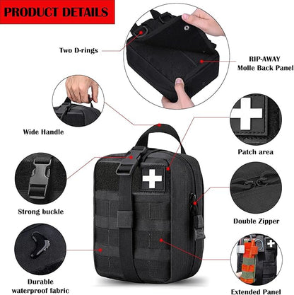 Molle First Aid Pouch Empty Medical Bag IFAK Tactical Rip-Away Pouches Small Bug Out Bags Trauma Medic Bag