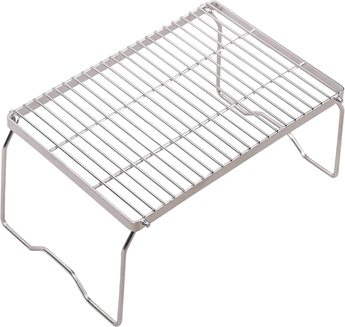 REDCAMP Large Folding Campfire Grill 304 Stainless Steel Grate, Heavy Duty Portable Camping Grill with Carrying Bag