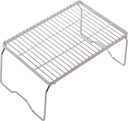 REDCAMP Large Folding Campfire Grill 304 Stainless Steel Grate, Heavy Duty Portable Camping Grill with Carrying Bag