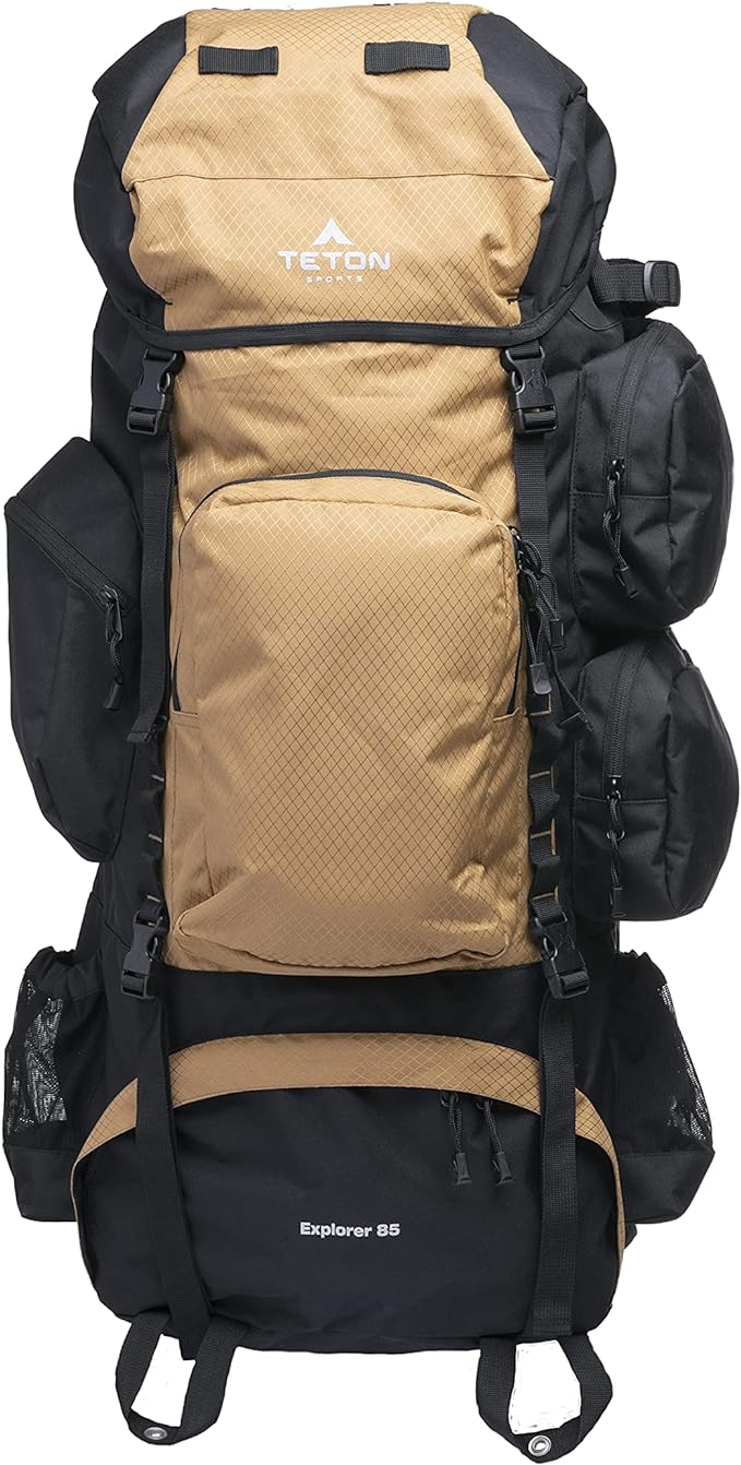 TETON 85L Explorer Internal Frame Backpack for Hiking, Camping, Backpacking, Rain Cover Included