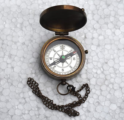 '-Thoreau's Go Confidently Graduation Gift for him, Camping Compass with Leather Pouch Boating Hiking Religious Gifts, Missionary Gifts Keepsake. Confirmation Gift Direction Compass