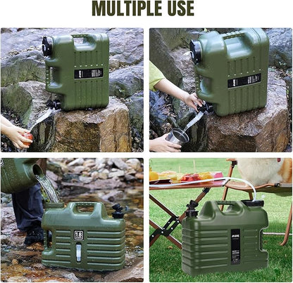 Water Container with Spigot - 4.76 Gallon Water Jug (Truly No Leakage) Water Storage Carrier, Water Tank,BPA Free,Portable Emergency Water Storage for Camping,Vehicle, Car, Hiking, Hurricane Supplies