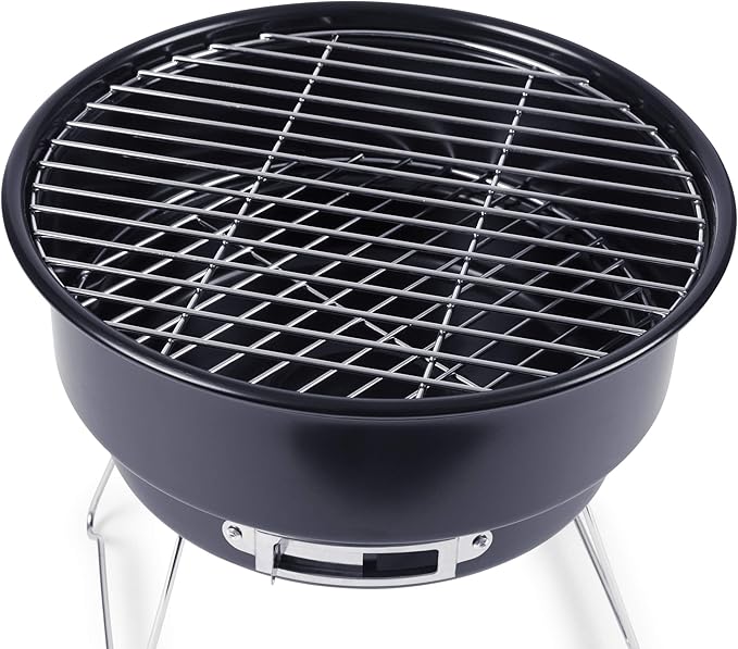 ONIVA - a Picnic Time brand Caliente Portable Charcoal Grill & Cooler Tote, Take Anywhere BBQ Grill with Cooler Bag, Grill for Outdoor Use, (Black with Gray Accents)