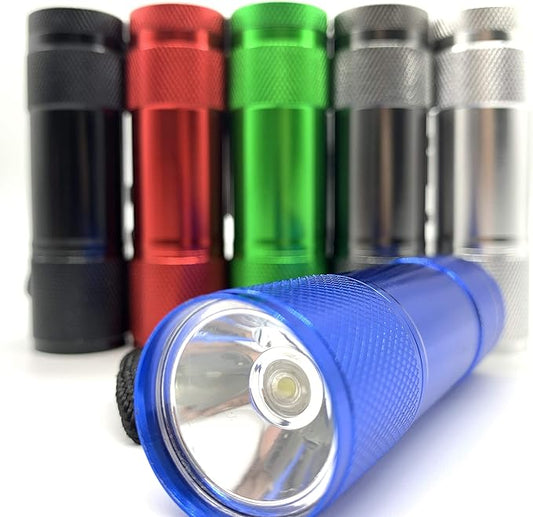 Mini LED Flashlight 6-Pack with 18 AAA Batteries, Super Bright 100 LM Mini Flashlights Colors Assorted - Best Mini Gifts for Kids, Men, Women