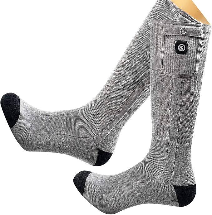 Upgraded Rechargeable Electric Heated Socks,7.4V 2200mAh Battery Powered Cold Weather Heat Socks for Men Women,Outdoor Riding Camping Hiking Motorcycle Skiing Warm Winter Socks