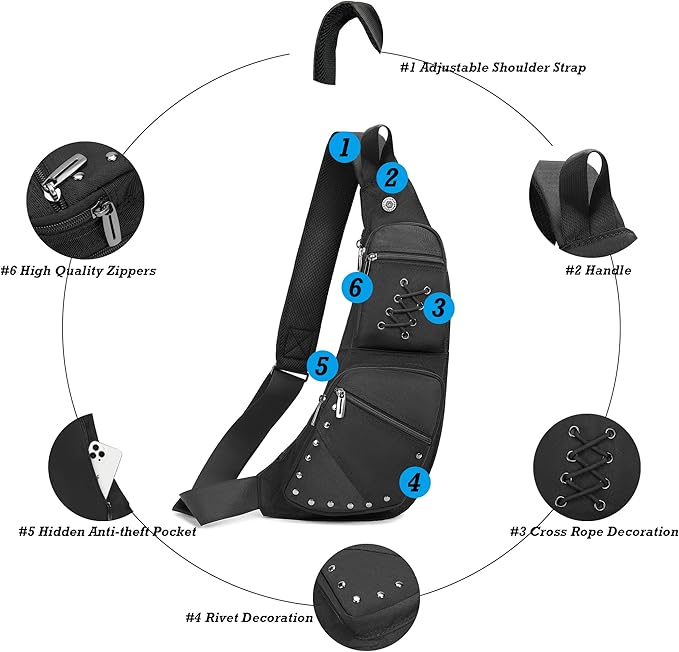 NICGID Sling Bag Chest Shoulder Backpack Crossbody Bags Casual Daypack for Men Women