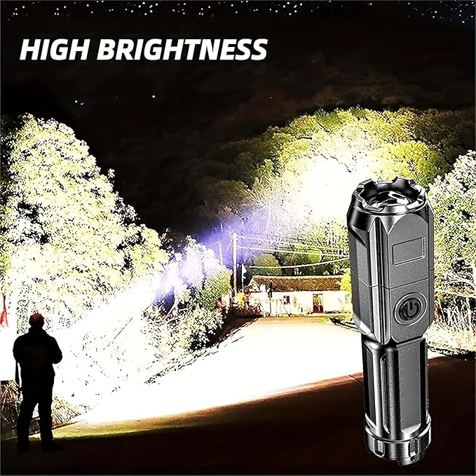 Rechargeable Flashlight 5 Pack, Mini Zoomable LED Flashlights, Emergencies Power Outage Super Bright Flashlight for Camping, Outdoor, Hiking, Fishing, Hurricane