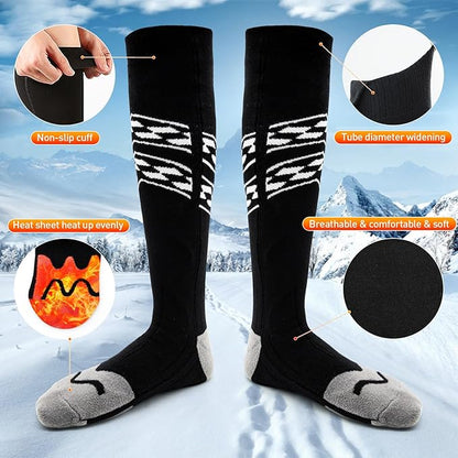 Heated Socks for Men Women,5000mAh Rechargeable Electric Heated Socks,Washable Unisex Winter Thermal Socks,Feet Warmers for Skiing Camping Hiking Hunting Outdoor