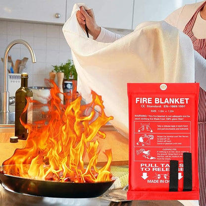Jerify 4 Pack Fire Blanket for Home Emergency Fire Blanket 47 x 47 Inch Kitchen Fire Suppression Blanket Fiberglass Fire Blanket Flame Retardant Protection and Heat Insulation (Red)