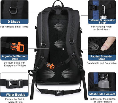 Hiking Backpack, 30L/40L/50L Expandable Hiking Backpack for Men and Women, Travel Backpack Flight Approved