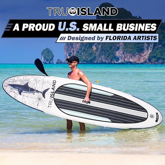 TRUISLAND Inflatable Paddle Board, Stand Up Paddle Board with Backpack, Non-Slip Thickened Deckpad, Waterproof Phone Case, Leash, Paddle, Hand Pump