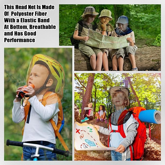 6 Pack Mosquito Head Net Bug Head Net Insects Mesh Head Net for Outdoor Face Neck Head Protecting