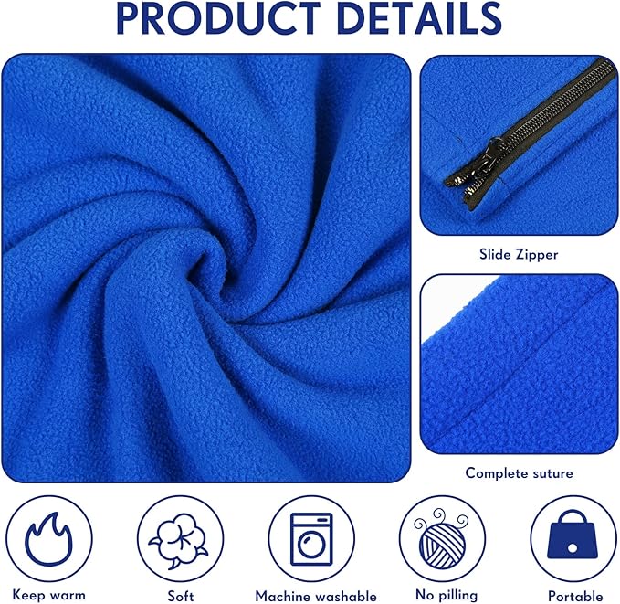 Mixweer 3 Pcs Fleece Sleeping Bag Liner for Adult Warm or Cold Weather 75" Adds 12 Degrees Fahrenheit More Warmth Zippered Camping Blanket Liner with Bag for Adult Travel