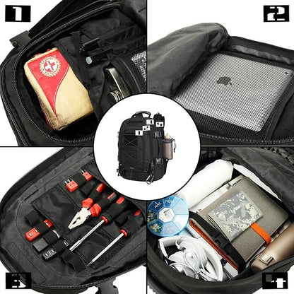 Expandable 40-64L Military Tactical Backpack 3 Day Bag Hiking Gym Sport Camping