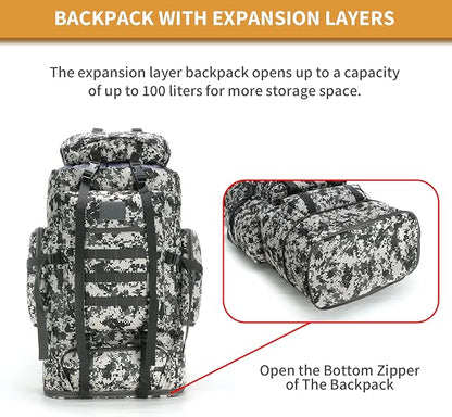 Hiking Daypack for Men Large Army Rucksack molle bag Military Tactical Backpack for Outdoor Traveling Camping