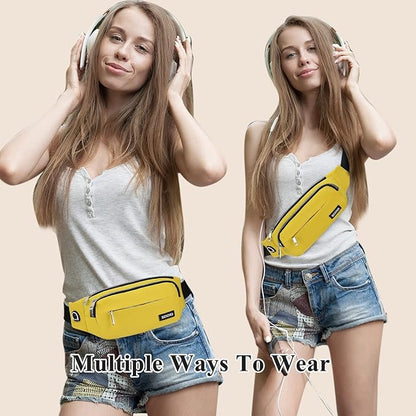 SINNO Large Crossbody Fanny Pack for Women Men Belt Bag With 4-Zipper Pockets for Travel Running Hiking Workout Dog Walking Outdoors Sport Fishing Waist Pack Bag Carrying All Phones