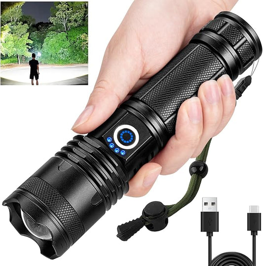 Flashlights High Lumens - 990000 LM, 12 Hour Rechargeable Super Bright Flash Light with 5 Light Modes, IPX6 Waterproof LED Powerful Flashlight for Home Outdoor Camping