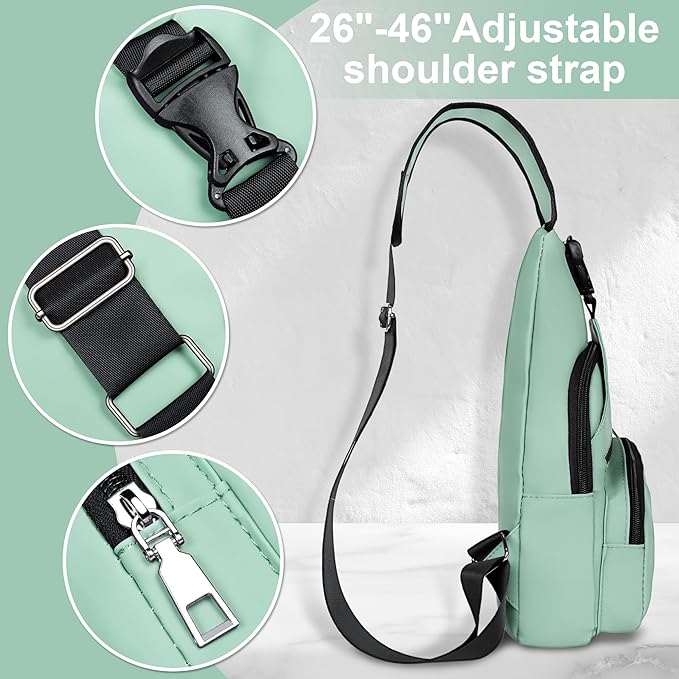 Sling Bag for Women Mens Crossbody Bag, Chest Bag Sling Backpack with USB Charging Port for Walking Hiking