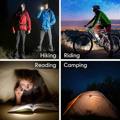 10 Pack Mini Flashlight LED Flashlight 3 Mode Flashlight Adjustable Handheld Flashlight for Camping Hiking Outdoor Work (Black)