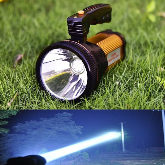 Super Bright Torch Searchlight Handheld Portable LED Spotlight USB Rechargeable Multi-function Flashlight Outdoor Long Shots Lamp
