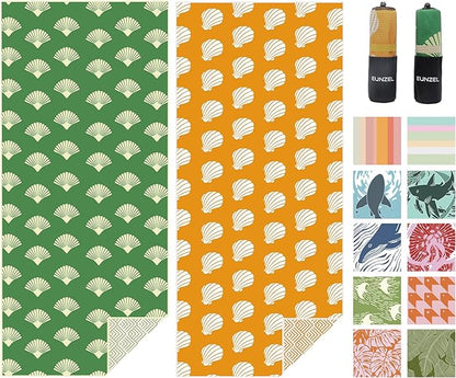 Eunzel 2 Pack Microfiber Beach Towel, Quick Dry Travel Towel Large Sand Free Towel for Beach, Camping, Swim Pool, Gym, Sports& Yoga 71"x32", Sea Shell