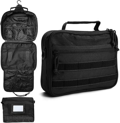 SMONT Toiletry Bag for Men Travel Toiletry Organizer Dopp Kit Travel Organizer Toiletries Bag Shaving Hygiene Bag Bathroom Hanging Men's Toiletry Bag for Short Trips Black