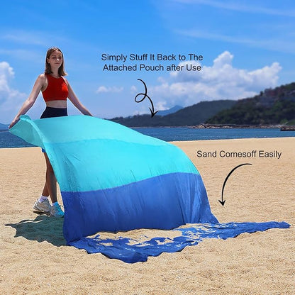 Beach Blanket Sandproof,Large Size 78"x82"Sand Free Outdoor Picnic Blankets Waterproof Lightweight sandproof Mat for 4-6 Adults Travel Party Sports Camping Hiking (red)