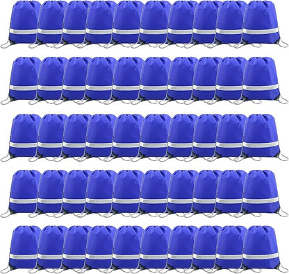 BeeGreen Drawstring Backpack Bags 20,30,50 Packs Reflective String Bags for Gym Sport Trip Cinch Sack DIY for Women Men