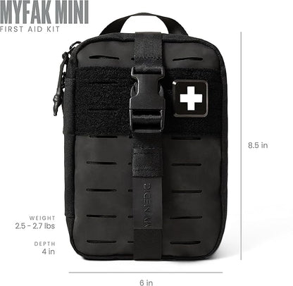 My Medic MyFak Mini First Aid Kit - Small and Lightweight for Camping Hiking and Backpacking - IFAK With 70 Items - HSA/FSA Eligible Great for Travel - Black