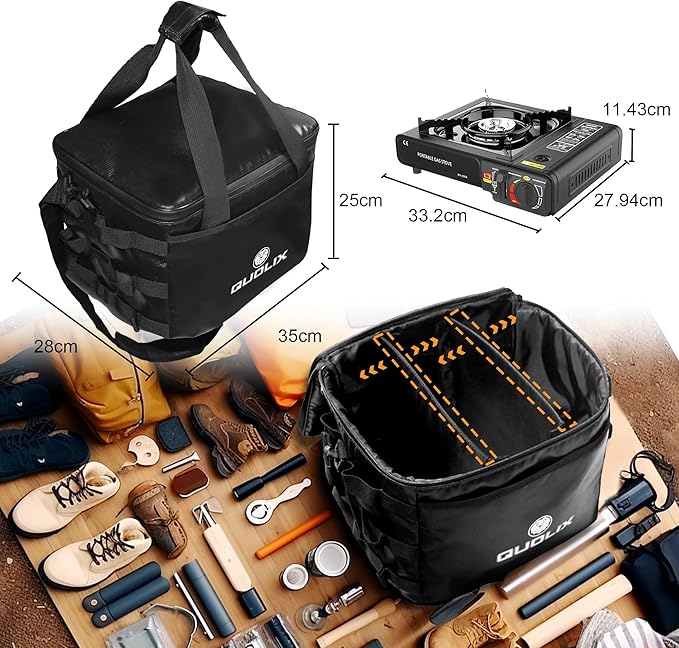 Portable Waterproof Fireproof Camping Storage Bag, Grill Carry Bag, Cookware Organizer, Outdoor Case for Tailgating, Grilling, Bag Only