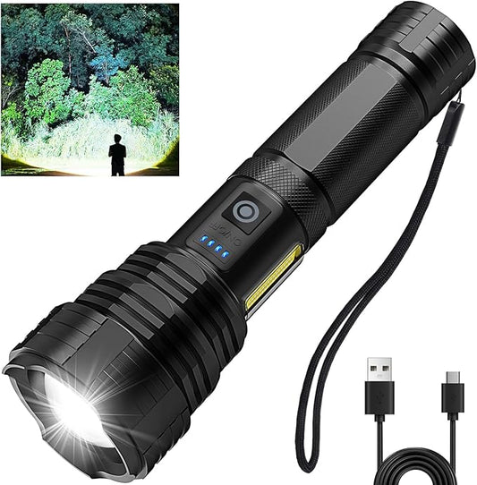 Rechargeable LED Flashlights High Lumens, 990000 Lumen Brightest Flashlight with 7 Modes & IPX7 Waterproof, High Power Handheld Flash Light for Home Camping Hiking