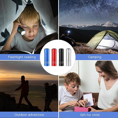 VIHOSE 40 Pcs Small LED Flashlight Bulk for Stocking Stuffers 40 LED Small Flashlights with 120 AAA Batteries Handheld Flashlights for School Night Reading Camping Mini Gifts for Kid Adult,4 Colors