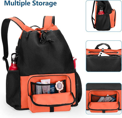 Fasrom Mesh Beach Bag Backpack with Zipper Bottom, Sport Gym Backpack for Swimming, Beach, Pool and Travel(Patent Design)