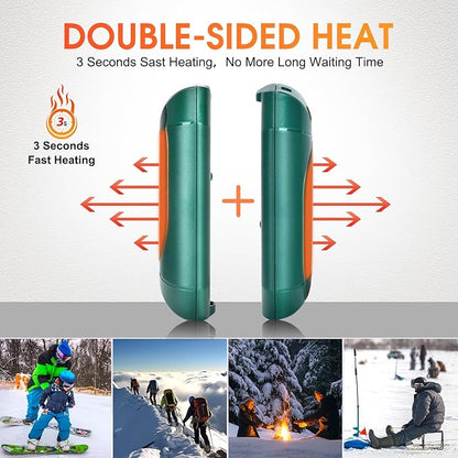 2 Pcs Mini Hand Warmer Rechargeable, 2000mAh*2 Portable Hand Warmer Reusable, 3 Levels Temperature Adjustable 2 in 1 Hand Warmer, Outdoor Indoor Warm Gift for Men Women Children