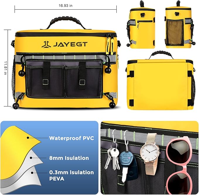 Kayak Cooler Behind Seat - Waterproof Cooler Bag Compatible with Lawn-Chair Seat Kayak，Kayak Accessories Camping Cooler, Portable Ice Chest for Fishing, Beach,Picnic, Trips