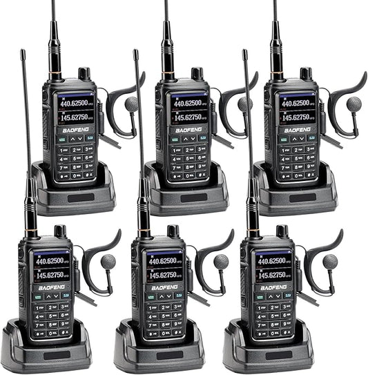 BAOFENG UV-17R Two Way Radio, Dual Band 144-148/420-450Mhz Handheld Ham Radio with 999 Channels Manual DTMF VOX 1800mAh Li-ion Battery, 6 Pack
