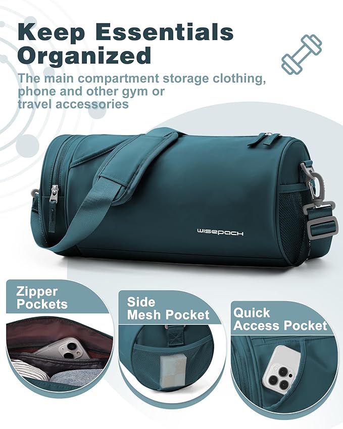 Small Gym Bag for Women,Waterproof Workout Bag Mini Duffle Bag Womens Spotrs Gym Bags Small Travel Duffel Bag with Wet Pocket Carry on Weekender Bags for Dance Swimming,Gym,Yoga,Fitness Dark Blue
